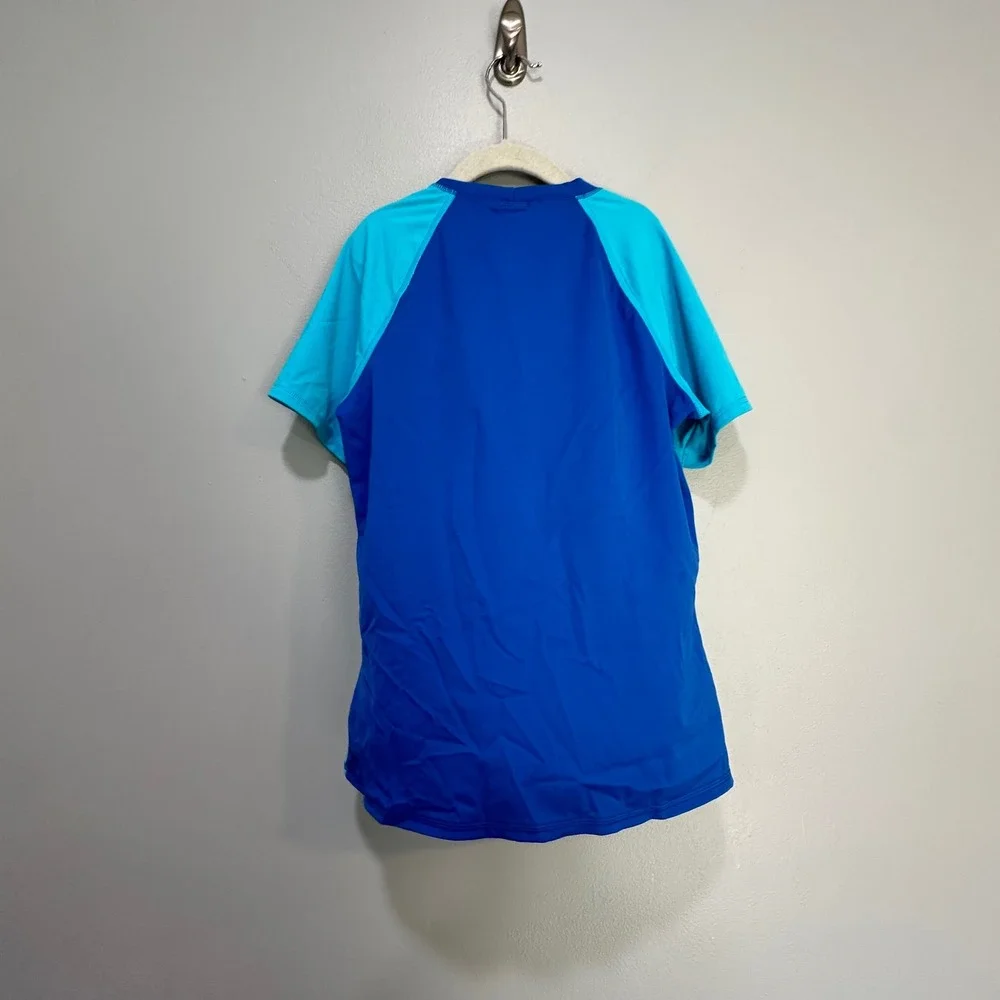 Lands End Kids girls Shark Print Rash Guard Swim Shirt Size L 14‎